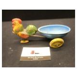 Tin Litho Rooster & Cart