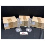 6 Lead Crystal Glass Candlesticks