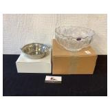 Metal and crystal bowls