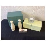 Lenox salt and pepper shaker, Galway crystal