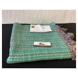 Green woven rug