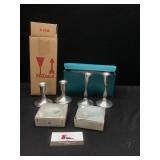 2 sets of candlestick holders & candlestick rings