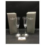 2 Waterford Crystal Champagne Flutes