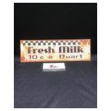 Fresh Milk Metal Sign