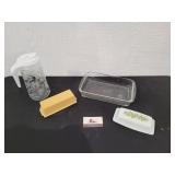 Pyrex Butter Dish and Miscellaneous