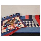 Denim Quilt and Liberty Bell Wall Hanging