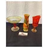 Giftcraft Vase and misc glassware