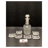 Decanter and Ashtrays