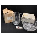 Crystal Pitcher and Bowl