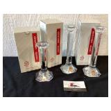 3 Dresden Crystal Candlesticks