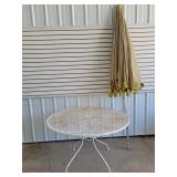Outdoor Table and Umbrella