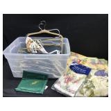 Tote of Hangers, Place and Tablecloth