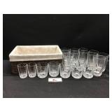 Glasses and Wicker Basket