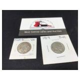 1919, 1920-D Buffalo Nickel