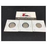 Three Liberty V 5 Cent