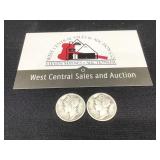 Two 1929 Mercury Dimes