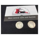 Two 1940 Mercury Dimes