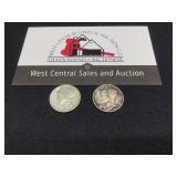 Two 1940 Mercury Dimes