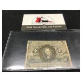 1863 Washington 5 Cent Fractional Currentcy