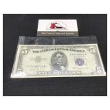 1953 $5 Silver Certificate Nice High Grade