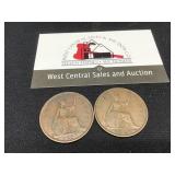 1937, 1946 Britain Penny