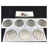 Seven 1972 Uncirculated Eisenhower $1