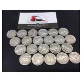 Bag of Buffalo Nickels 22 Piece ( readable dates)