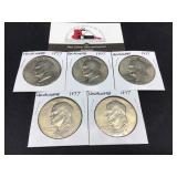 Group of 5 1977-P Ike $1 Uncirculated
