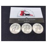 Three 1922 Italy  Lira Coins
