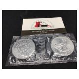 Pair 1982 Englehard "Prospector" 1oz Silver Rounds