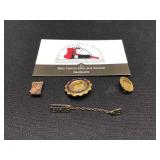 Box of Assorted Gold Pins