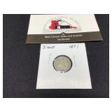 1871 Three Cent Piece