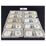 10 Piece $1 Silver Certificates
