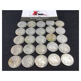 Bag of 25 Buffalo Nickels ( with dates)