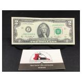 2013 $2 Kansas City Low Serial Number