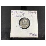 1944 S Mercury Dime