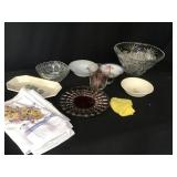 Punch Bowl & Misc Glassware