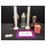 Misc Glassware, Tin, Flashlights