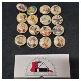 Lot of 16 Kelloggs Pep Buttons