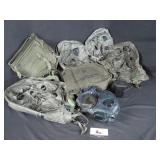 Military Gas Mask, 4 Hoods, 2 Bags