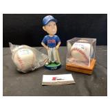 Later Bobblehead & Cubs Baseball, Signed MLB Ball