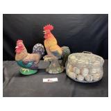 Rooster Decor & Egg Basket