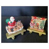 Cast Iron Christmas Bookends