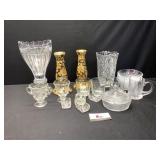 Candlesticks and Misc Glassware