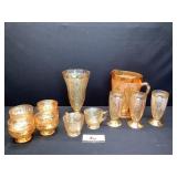 Orange Irredescent Glassware