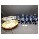 Blue Glasses & Misc Casseroles