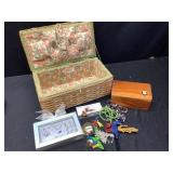 Sewing Box with Jewelry