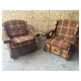 Wood Rocker and Wood Chair