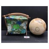 Vintage Sewing Basket & Globe
