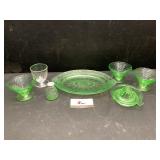 Green Depression Glassware